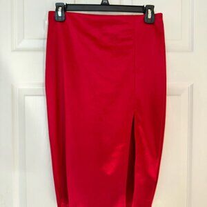 Windsor Red/Burgundy Satin Formal Skirt - Size Medium - Elegant Evening Wear